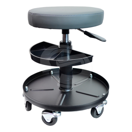 ARMOUR Seat - Heavy Duty Pneumatic Workshop Swivel Stool - Grey