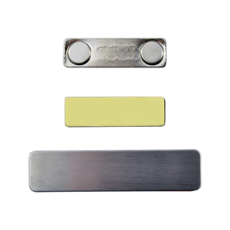 Magnetic Badge Holder with Self-Adhesive Strip & Blank Plate