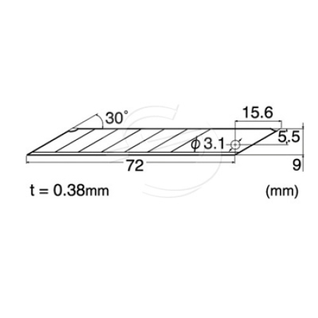 NT Cutter - 30 Degree Replacement Blades - Pack 10 (BAD-21P)