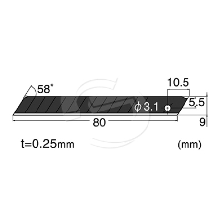 NT Cutter - 9mm Ultra Thin Blades (BA-54P)