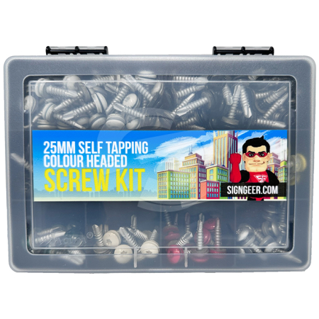 Self Drilling 25mm Colour Headed Screw Starter Pack - 211 Pieces